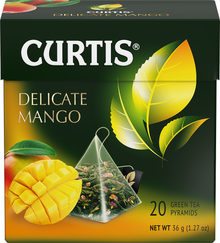 Чай зеленый CURTIS Нежный манго, 20пир, детальное фото