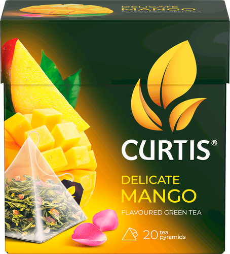 Чай зеленый CURTIS Нежный манго, 20пир, изображение