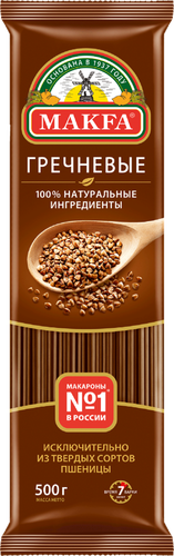 Макароны MAKFA Гречневые, вермишель длинная, группа А, 500г, детальное фото