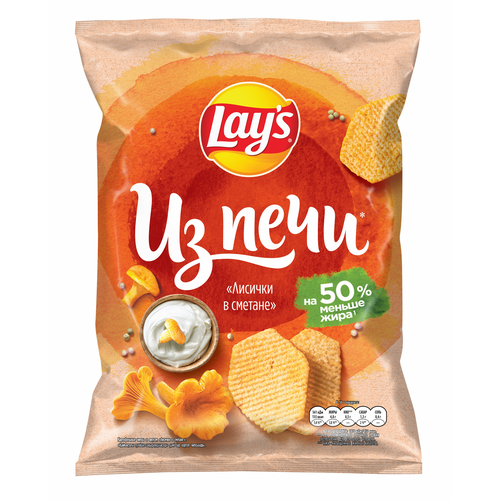 Чипсы картофельные LAY'S Лисички в сметане, 85г, крупный план