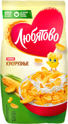 Хлопья кукурузные ЛЮБЯТОВО, 300г, фотография