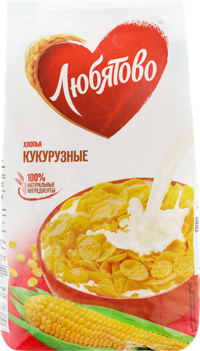 Хлопья кукурузные ЛЮБЯТОВО, 300г, фотография