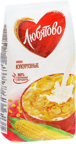 Хлопья кукурузные ЛЮБЯТОВО, 300г, изображение