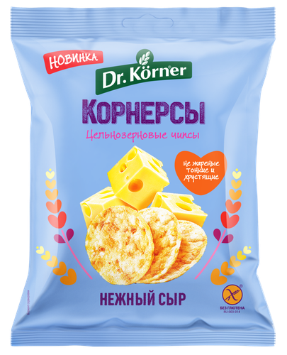 Чипсы рисово-кукурузные DR.KORNER Корнерсы с сыром, 50г, детальное фото