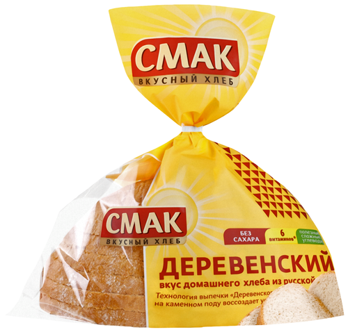 Хлеб СМАК Деревенский в нарезке, 300г, крупный план