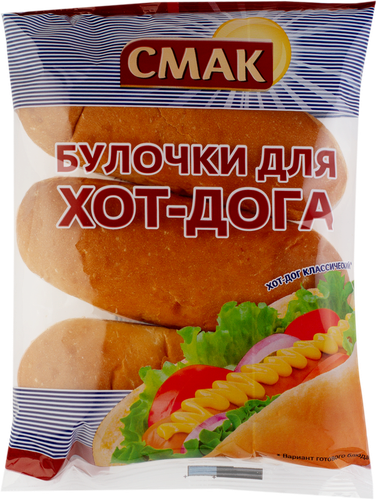 Булочка СМАК Для хот-дога, высший сорт, 3х50г, фотография