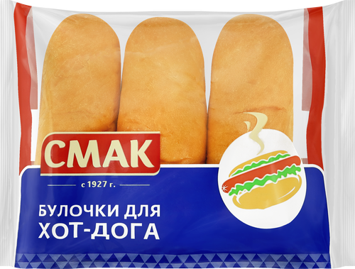 Булочка СМАК Для хот-дога, высший сорт, 3х50г, крупный план