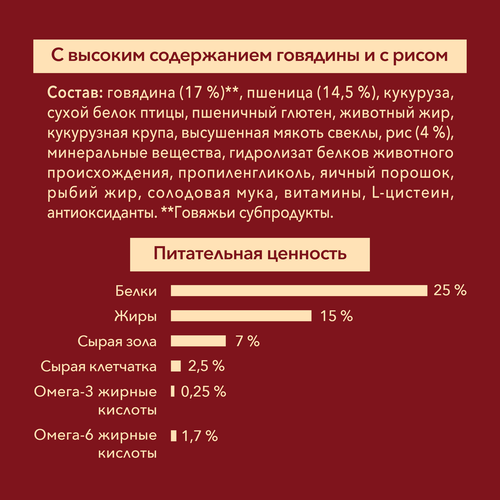 Корм сухой для взрослых собак PURINA ONE Adult Говядина и рис, для средних и крупных пород, 1,8кг, картинка