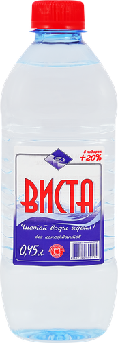 Вода питьевая ВИСТА артезианская 1-й категории негазированная, 0.45л, вид