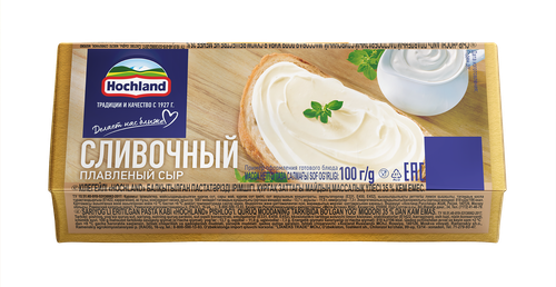 Сыр плавленый HOCHLAND сливочный 35%, без змж, 100г, крупный план