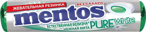 Жевательная резинка MENTOS Pure white со вкусом нежной мяты, 15,5г, картинка