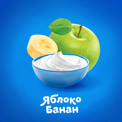 Творог детский АГУША Яблоко, банан фруктовый 3,9%, с 6 месяцев, без змж, 100г, вид