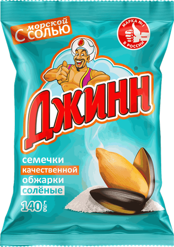 Семечки подсолнечника ДЖИНН жареные с солью, 140г, фото