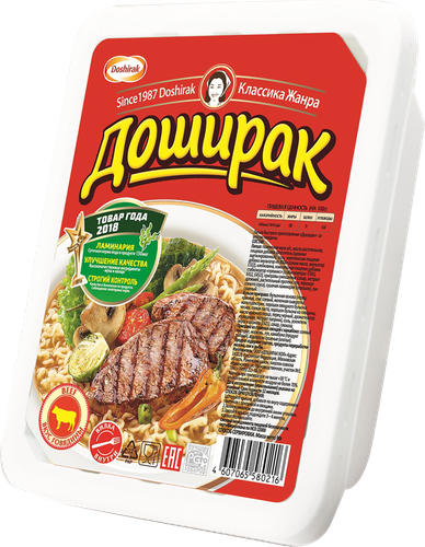 Лапша ДОШИРАК со вкусом говядины, 90г, крупный план