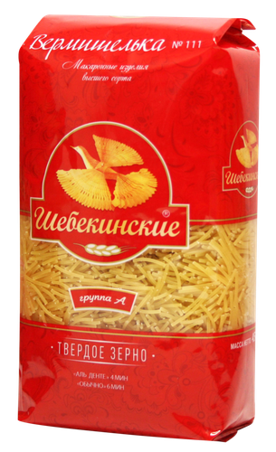 Макароны ШЕБЕКИНСКИЕ Вермишель легкая группа А, высший сорт, 450г, детальное фото