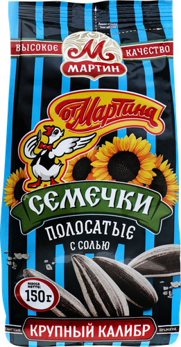 Семечки ОТ МАРТИНА полосатые обжаренные отборные соленые, 150г, изображение