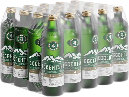 Вода минеральная ЕССЕНТУКИ №4 природная лечебно-столовая газированная, 0.45л, фото