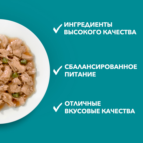 Корм влажный для взрослых кошек PURINA ONE Sterilised с курицей и зеленой фасолью в соусе, 75г, фото