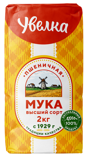 Мука пшеничная УВЕЛКА высший сорт, 2кг, изображение