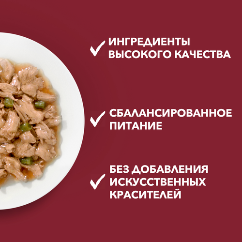 Корм влажный для взрослых собак PURINA ONE Mini Активная Говядина, картофель, морковь в подливе, 85г, вид