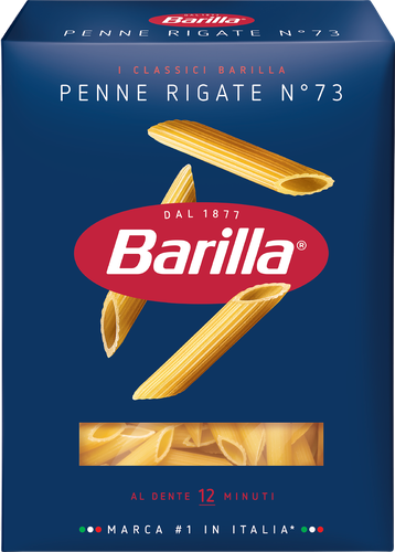 Макароны BARILLA Penne Rigate n.73 из твердых сортов пшеницы группа А высший сорт, 450г, фото