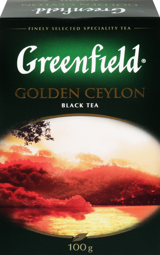 Чай черный GREENFIELD Golden Ceylon листовой, 100г, крупный план