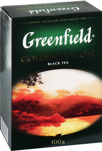 Чай черный GREENFIELD Golden Ceylon листовой, 100г, крупный план