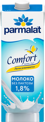 Молоко ультрапастеризованное PARMALAT Comfort UHT безлактозное 1,8%, без змж, 1000мл, изображение