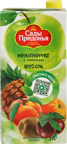 Сок САДЫ ПРИДОНЬЯ Мультифруктовый с мякотью восстановленный, 2л, детальное фото