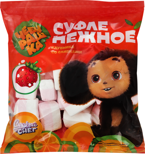 Суфле СЛАДКИЙ СНЕГ Нежное со вкусом клубники со сливками, 85г, детальное фото