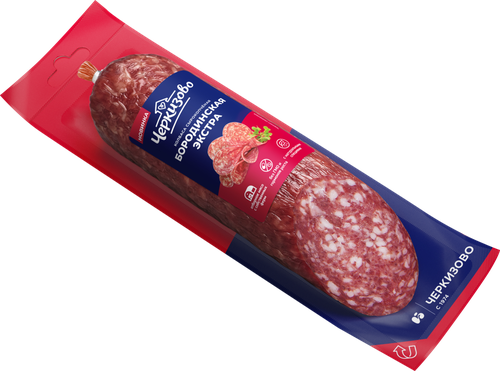 Колбаса сырокопченая ЧЕРКИЗОВО Бородинская Экстра со срезом, 200г, фото