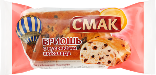Бриошь СМАК Французские улочки с кусочками шоколада, 30г, детальное фото