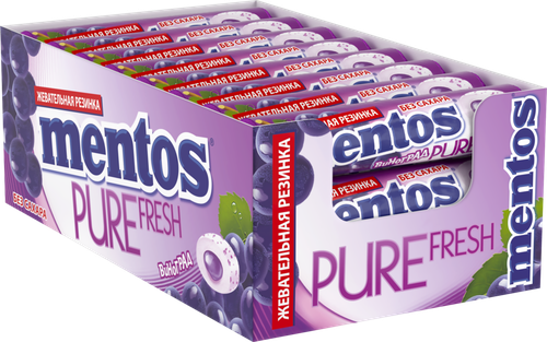 Жевательная резинка MENTOS Pure fresh со вкусом винограда, 15,5г, фото