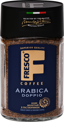 Кофе растворимый FRESCO Arabica Doppio натуральный сублимированный, ст/б, 100г, картинка