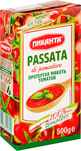Мякоть томатов ПИКАНТА протертая, 500г, крупный план