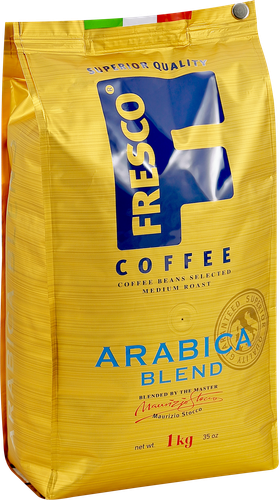 Кофе зерновой FRESCO Arabica Blend натуральный средняя обжарка, 1кг, картинка