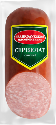 Колбаса копчено-вареная МК ВЕЛИКОЛУКСКИЙ Сервелат Финский, 400г, картинка