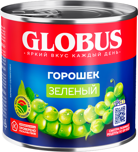 Горошек зеленый GLOBUS, 400г, фотография