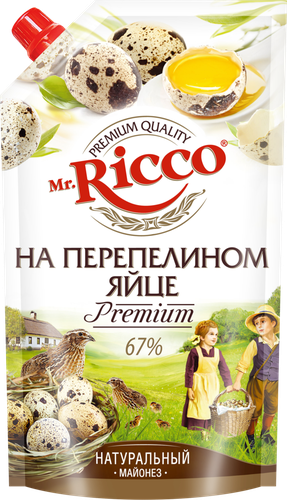 Майонез MR.RICCO на перепелином яйце 67%, 400мл, фото
