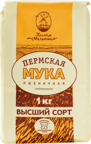 Мука пшеничная ПТИЦА-МЕЛЬНИЦА хлебопекарная высший сорт, 1кг, вид