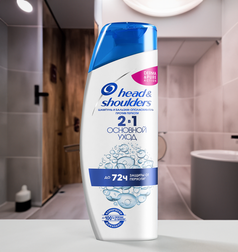 Шампунь-бальзам для волос HEAD&SHOULDERS Основной уход 2в1, 300мл, фотография