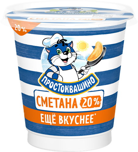Сметана ПРОСТОКВАШИНО 20%, без змж, 300г, изображение