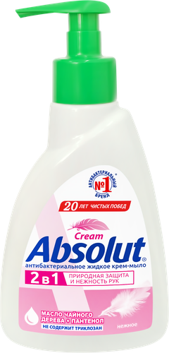 Жидкое мыло ABSOLUT Cream антибактериальное нежное, 250мл, картинка