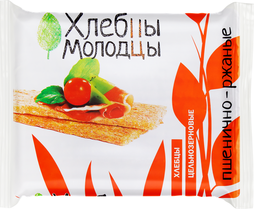 Хлебцы пшенично-ржаные ХЛЕБЦЫ-МОЛОДЦЫ хрустящие, 100г, изображение