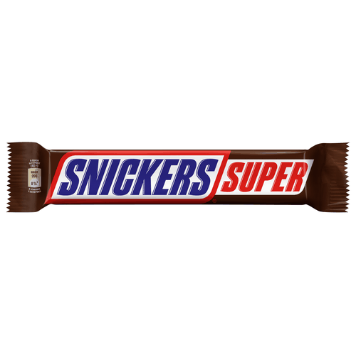 Шоколадные батончики SNICKERS Super, 80г, крупный план