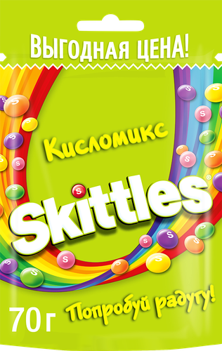 Драже SKITTLES Кисломикс, 70г, вид