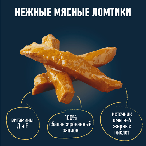 Корм влажный для взрослых кошек FELIX Мясные ломтики с&nbsp;курицей в соусе, 75г, картинка