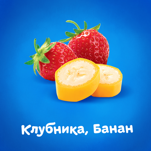 Йогурт питьевой детский АГУША Клубника, банан 2,7%, с 8 месяцев, без змж, 180г, фото