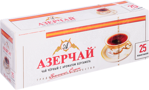 Чай черный АЗЕРЧАЙ с ароматом бергамота, 25пак, изображение