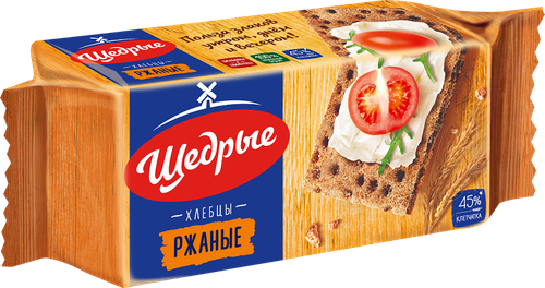Хлебцы ржаные ЩЕДРЫЕ, 100г, крупный план